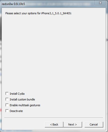 ne pas cocher install cydia