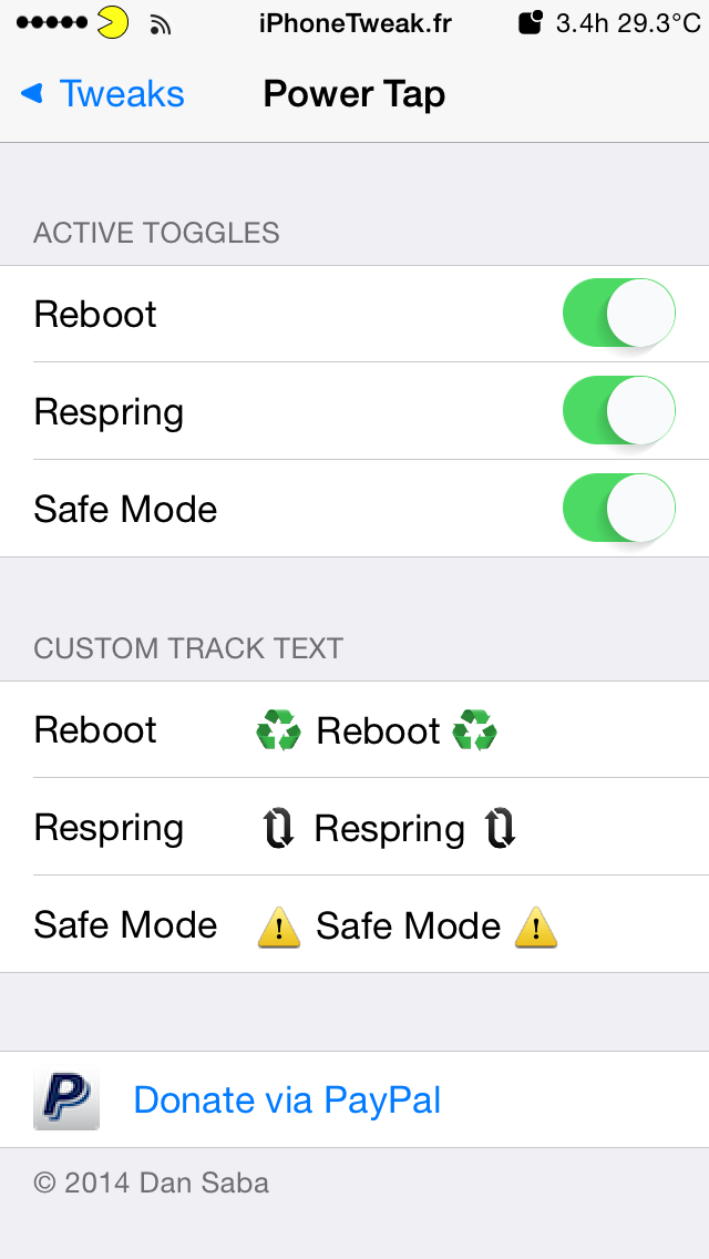 powertap settings