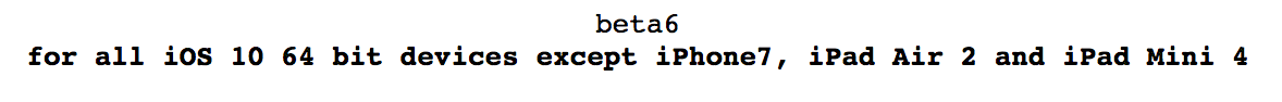 yalu102 beta 6 ipad air 2 iphone 7 incompatible yalu102 beta 6 ipad air 2 iphone 7 incompatible