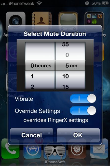 Mode silencieux temporaire Mode silencieux temporaire