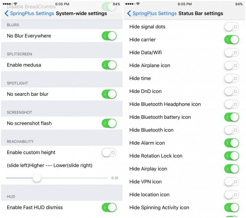 springplus tweak reglages