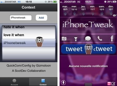 QuickCom for Notification Center QuickCom for Notification Center