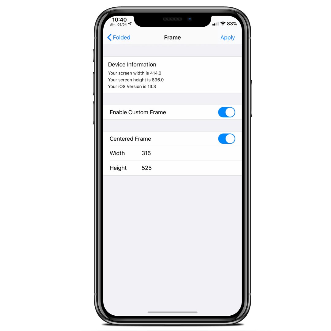 folded settings frame
