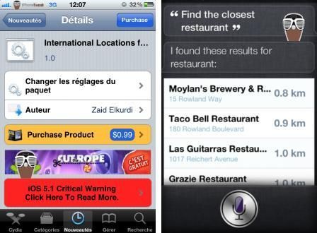 International Locations for Siri International Locations for Siri