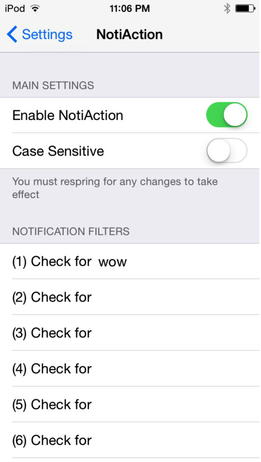 notiaction settings notiaction settings