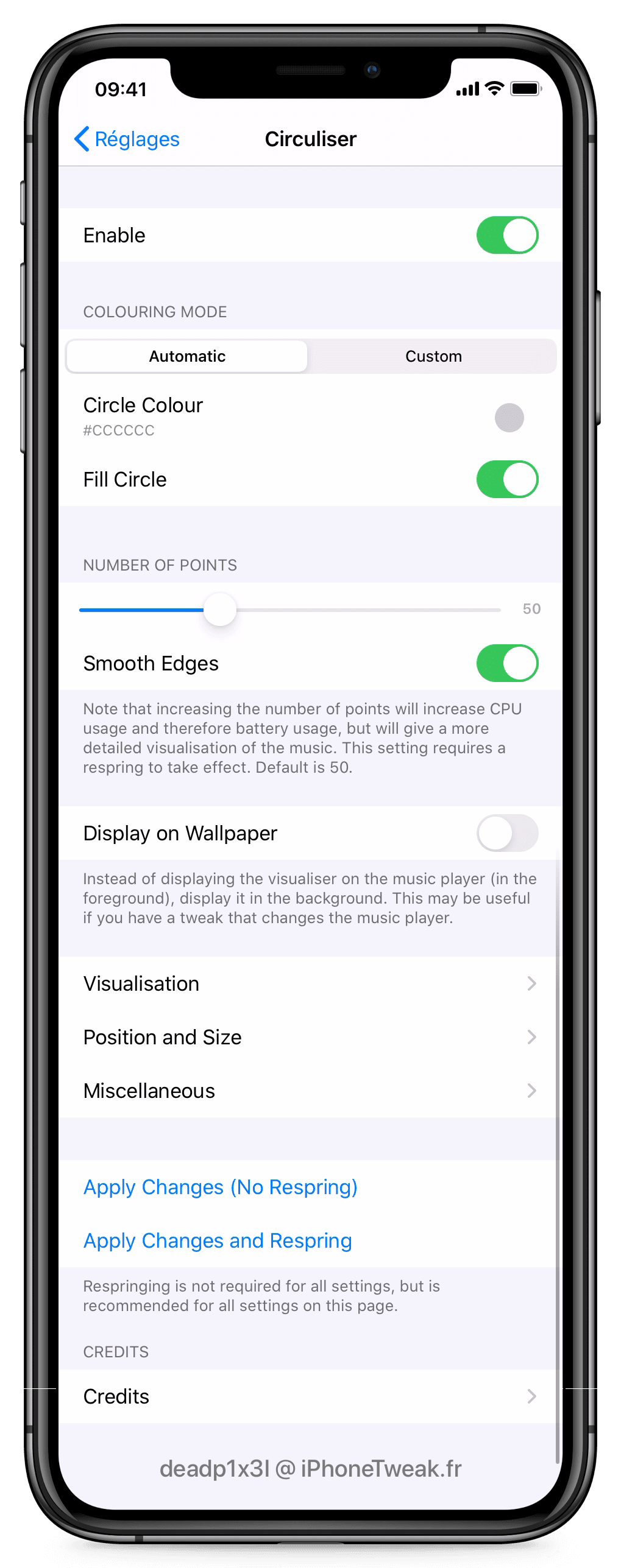 circuliser settings circuliser settings