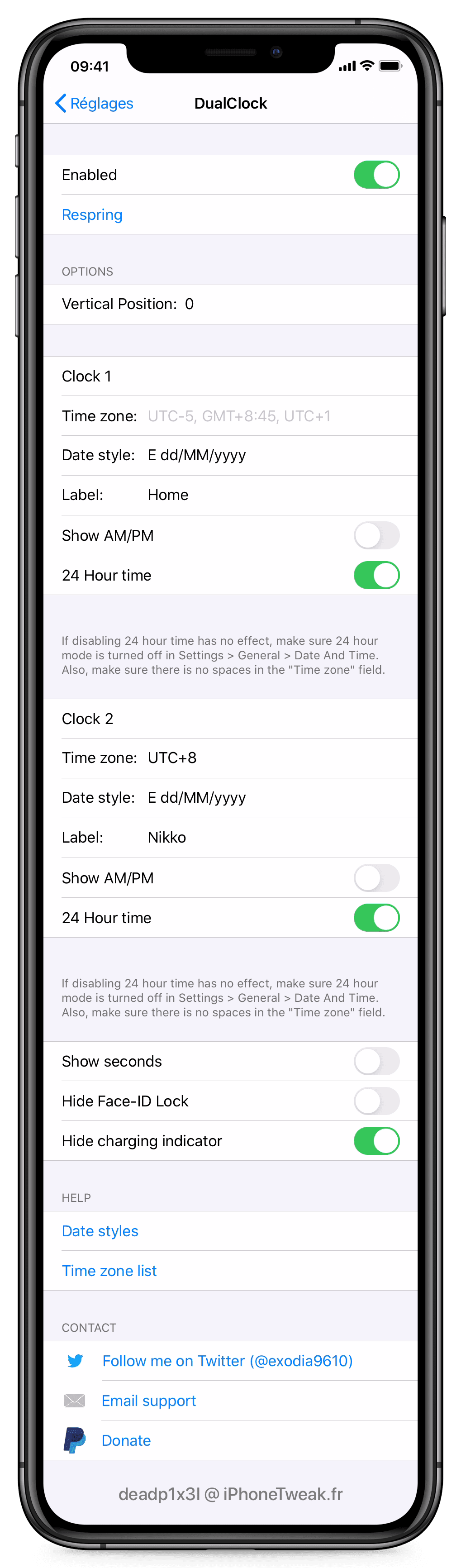 dualclock settings dualclock settings