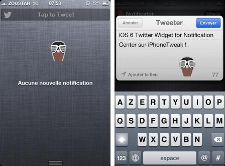 iOS 6 Twitter Widget for Notification Center