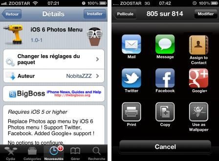 iOS 6 Photo Menu