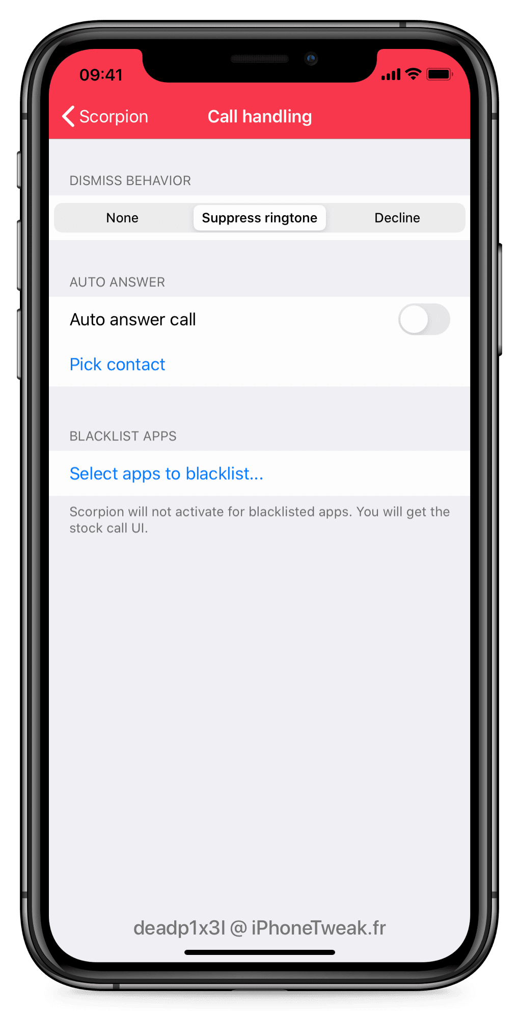 scorpion settings call