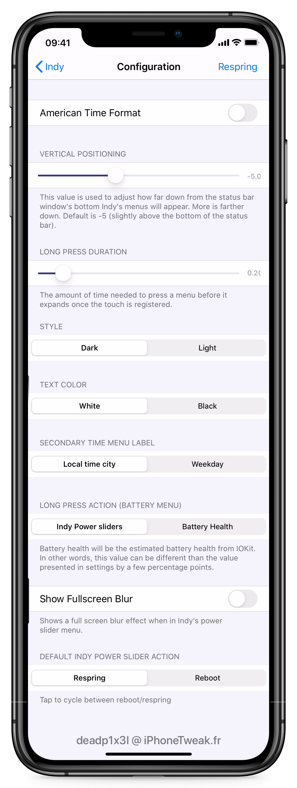 indy settings configuration indy settings configuration