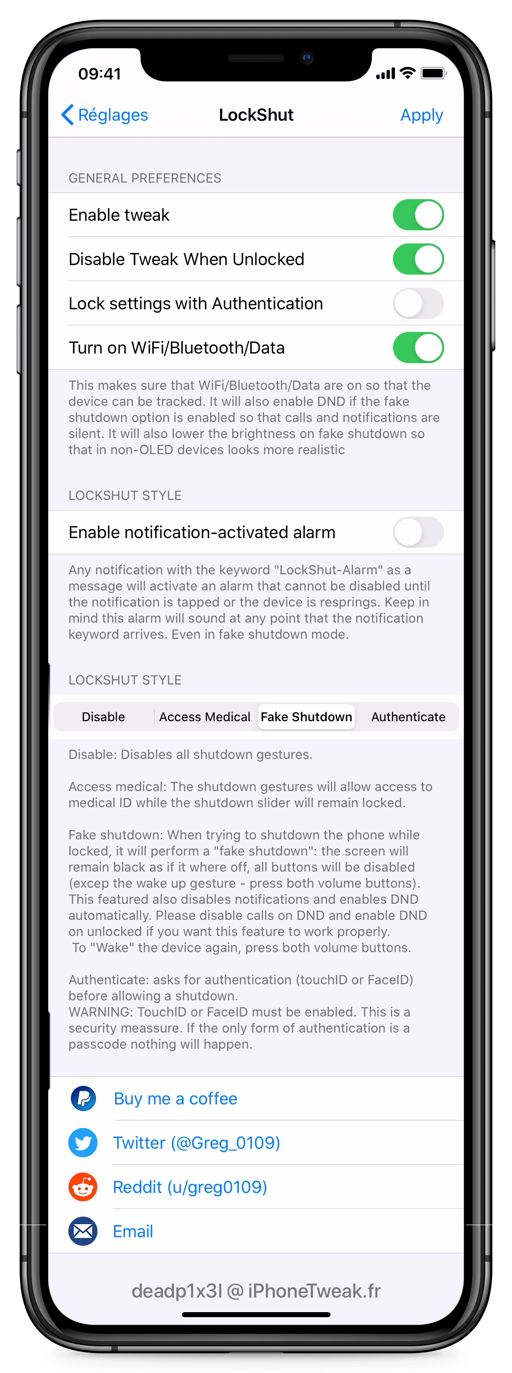 lockshut settings lockshut settings