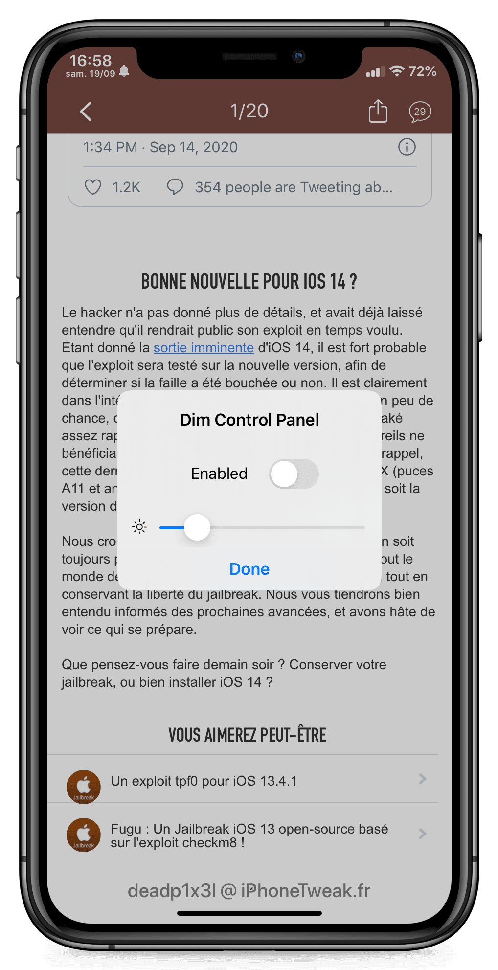 dim control panel dim control panel