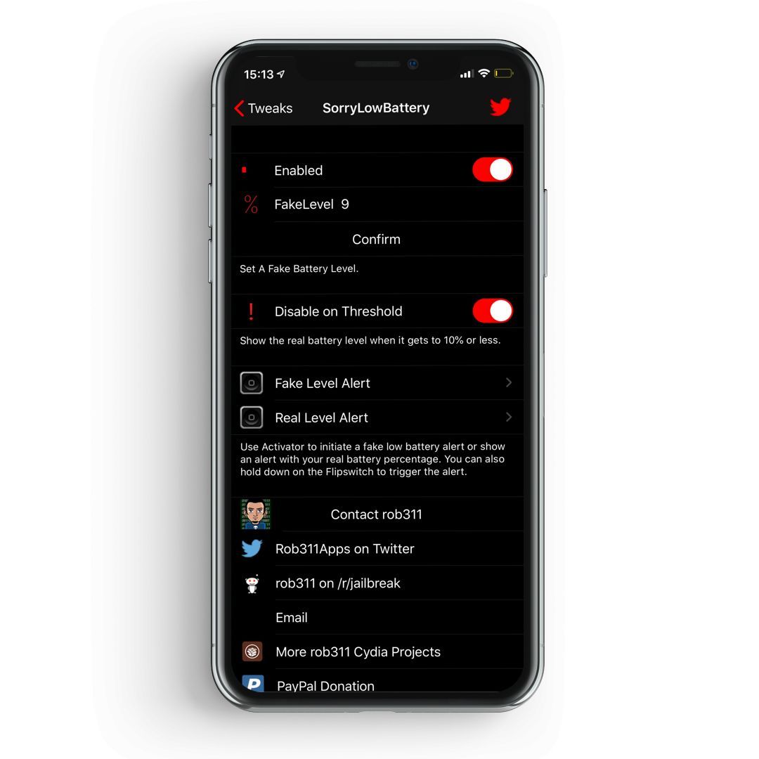 sorrrylowbattery tweak ios sorrrylowbattery tweak ios