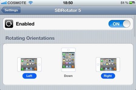 Rotate Settings for SBRotator