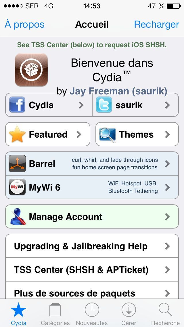 cydia ios 7 erreur