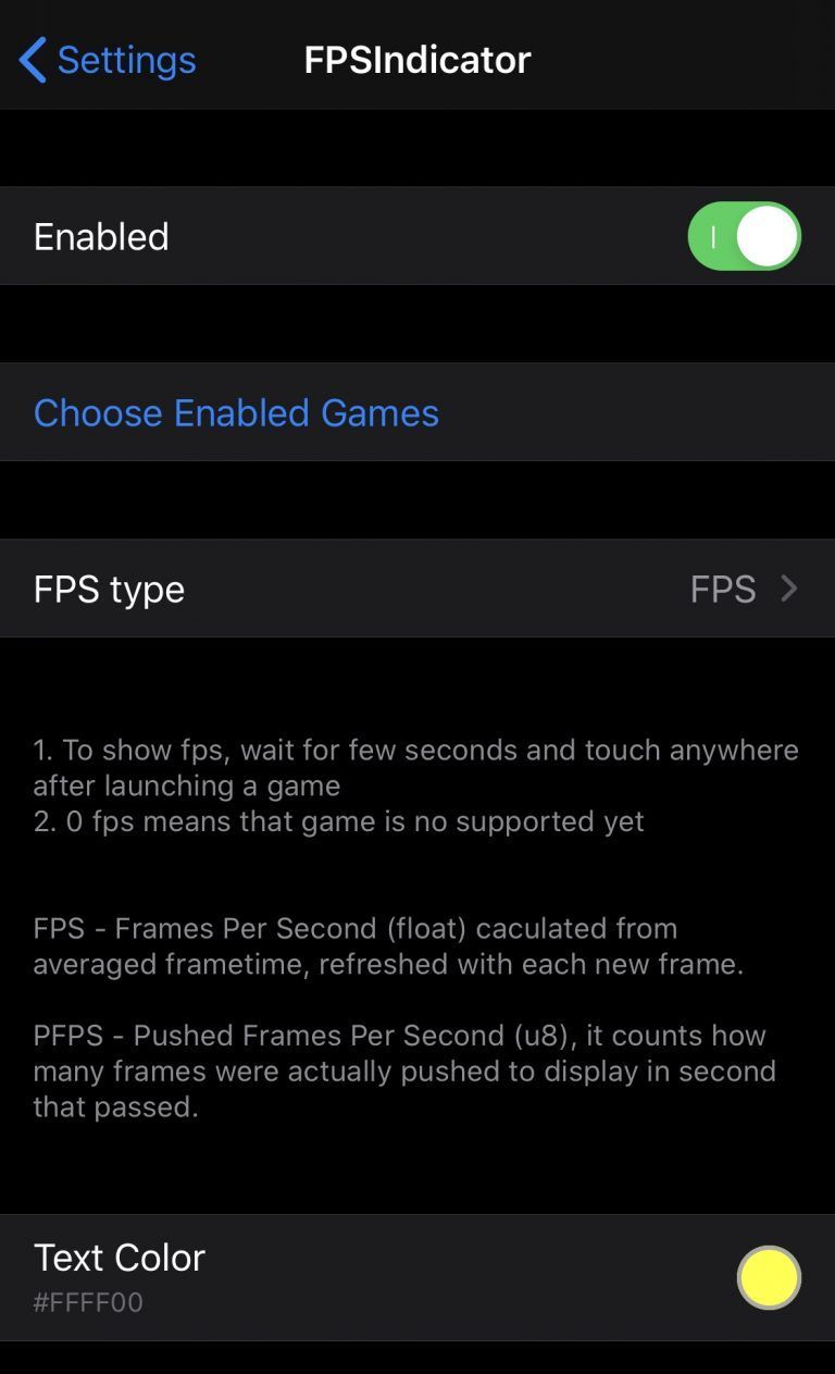 fps indicator tweak ios fps indicator tweak ios